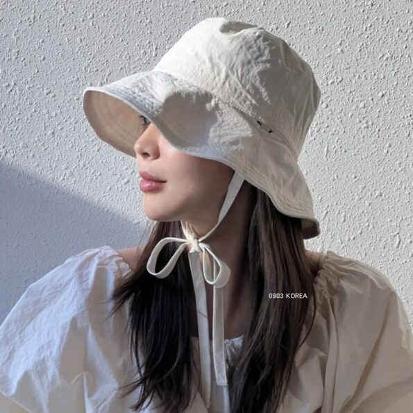 Korean-Ins-Lace-up-Fisherman-Hat-Women-Ins-Blogger-Lightweight-Windbreak-Rope-Sunshade-Basin-Hat-Sun