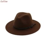 Men-Women-Vintage-Wide-Brim-Hat-Church-Party-Ladies-Felt-Jazz-Cap-Cowboy-Party-Hat-Jazz