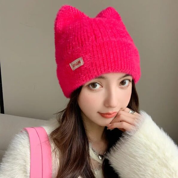 New-Women-Cute-Cat-Ear-Earflap-Winter-Hat-Fashion-Faux-Fur-Knitted-Hat-Kpop-Style-Soft-2