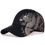 Unisex-Baseball-Cap-Black-Adjustable-Chinese-Style-Cap-Dragon-Print-Casual-Snapback-hats-Bone-Hip-Hop