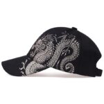 Unisex-Baseball-Cap-Black-Adjustable-Chinese-Style-Cap-Dragon-Print-Casual-Snapback-hats-Bone-Hip-Hop