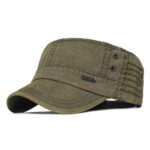 Washed-Cotton-Military-Caps-Men-Cadet-Army-Cap-Unique-Design-Vintage-Flat-Top-Hat